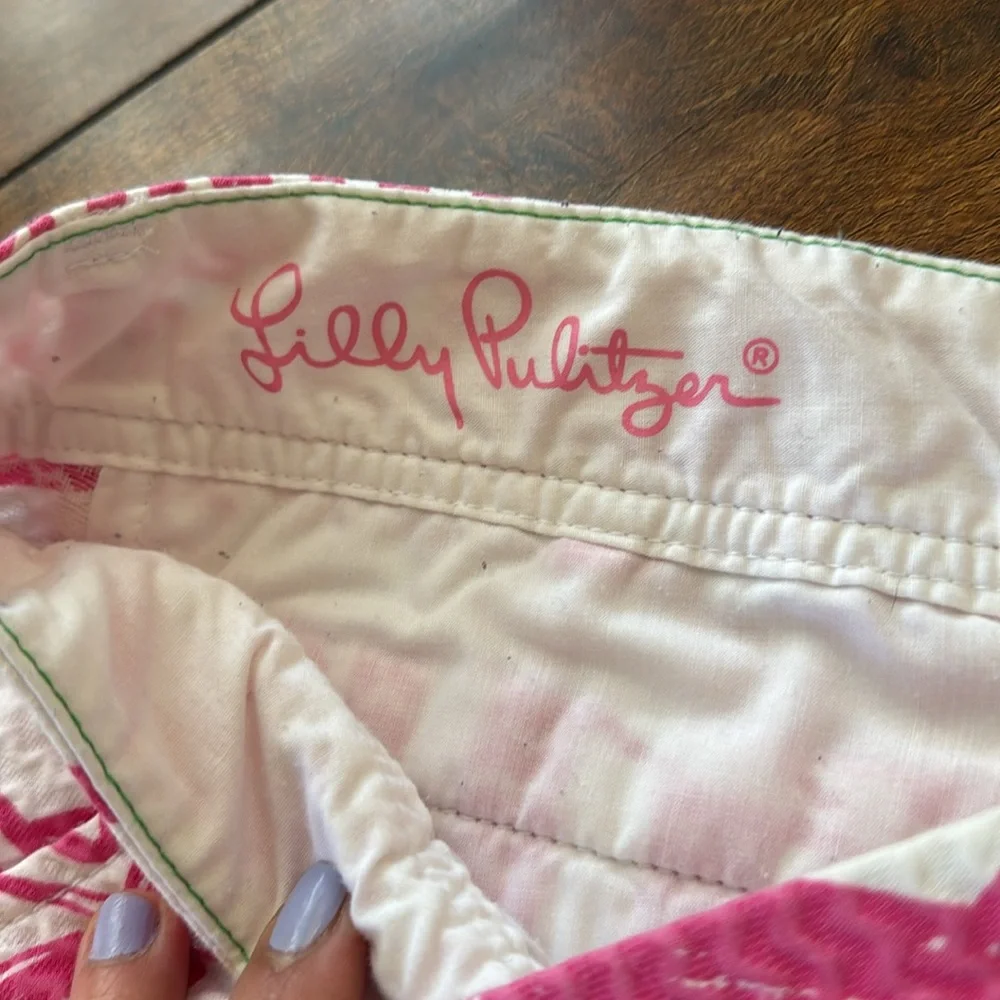 Pink and White Patterned Women's Shorts